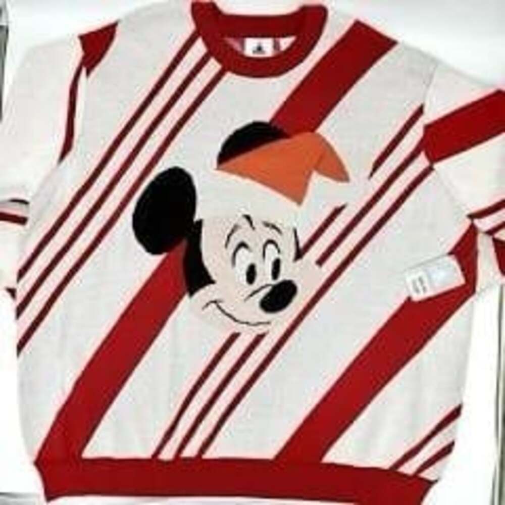 Disney Christmas Mickey Mouse Striped Sweater Size 2XL NWT